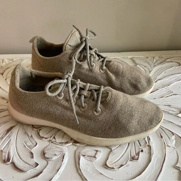 Allbirds Mens Wool Runner Tan Running Shoes Size 12