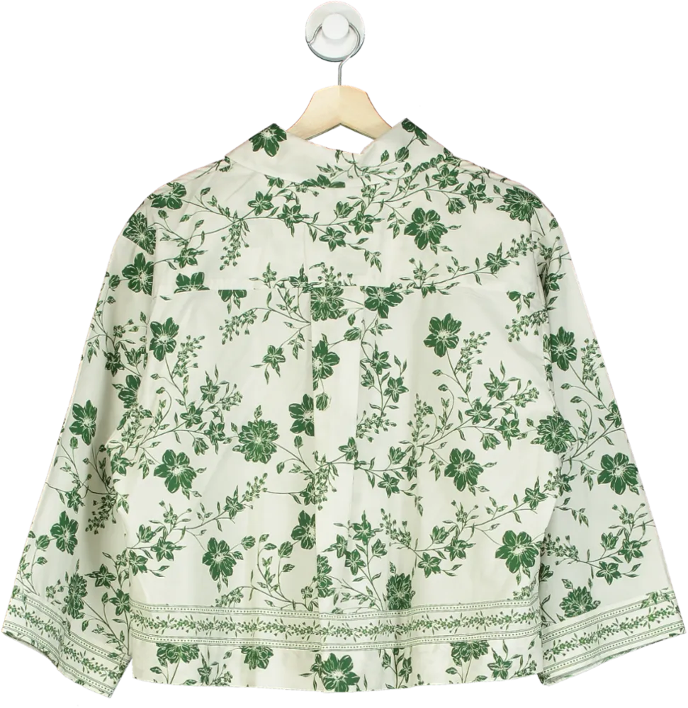 CARA CARA Green Floral Print Shirt / Jacket UK M