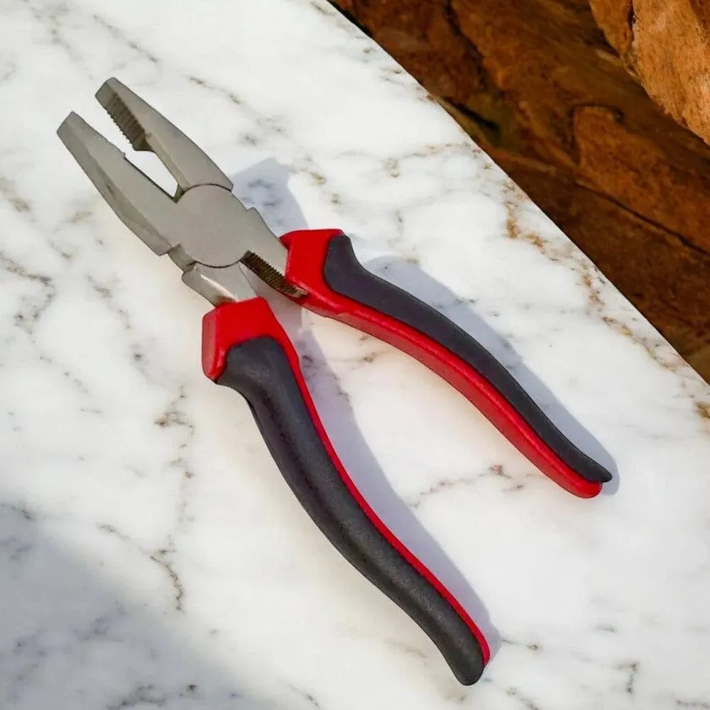 Combination Pliers PRO 8" (200mm) Carbon Steel Black Red - 3 Year Warranty