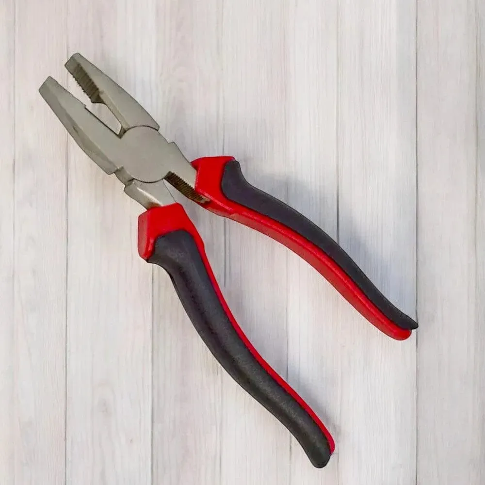 Combination Pliers PRO 8" (200mm) Carbon Steel Black Red - 3 Year Warranty