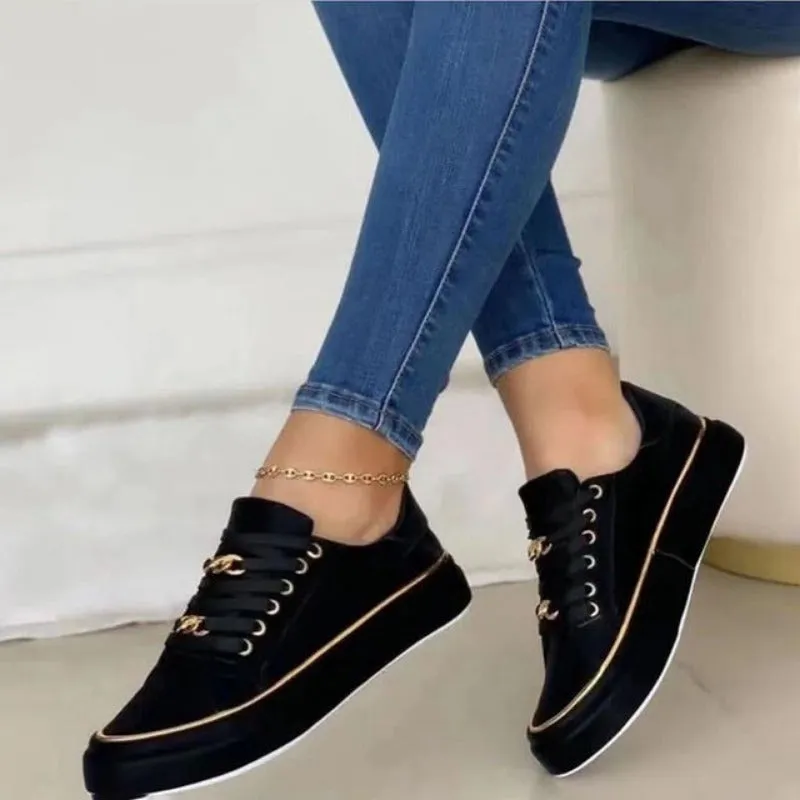 Debora® | Fashionable Sneakers With Metal Chain Decoration