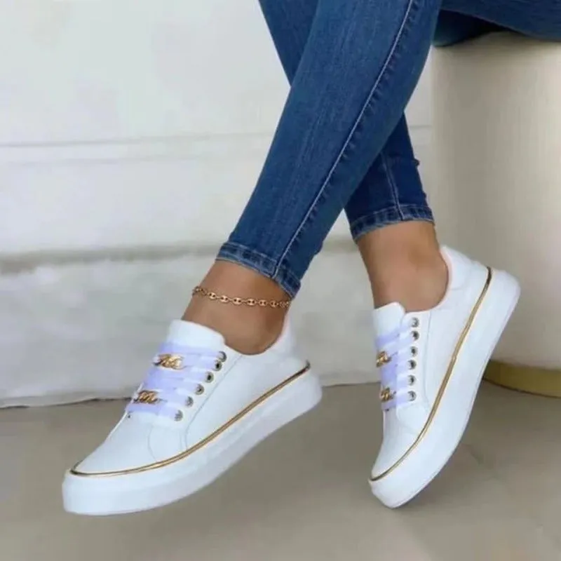 Debora® | Fashionable Sneakers With Metal Chain Decoration