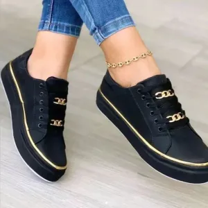 Debora® | Fashionable Sneakers With Metal Chain Decoration