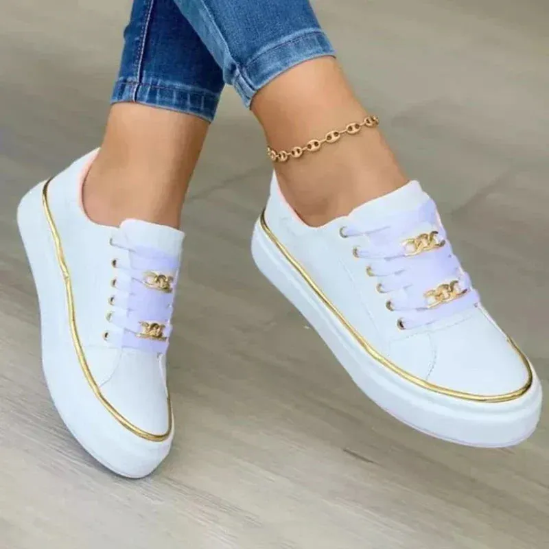 Debora® | Fashionable Sneakers With Metal Chain Decoration