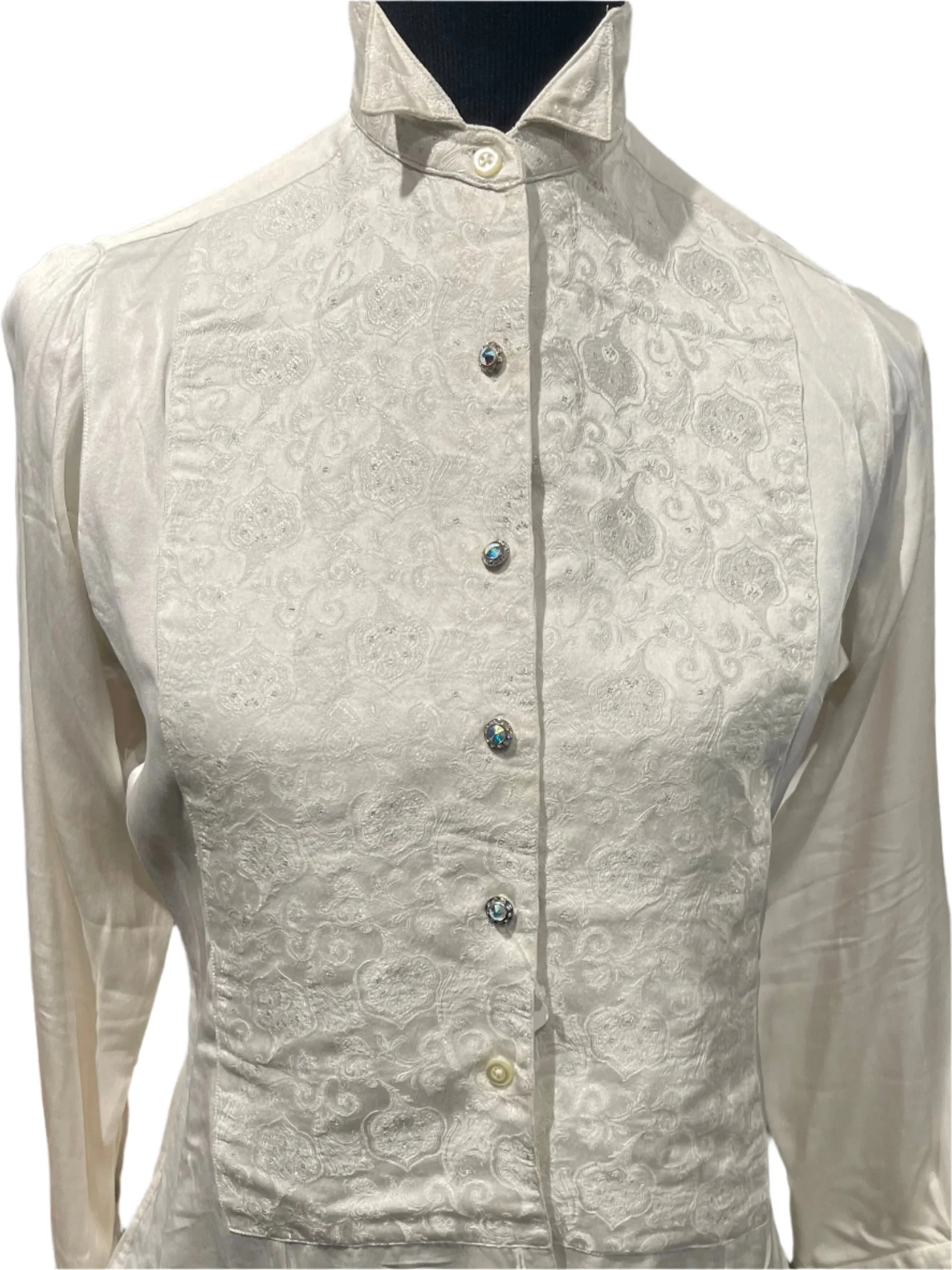 DeRegnaucourt Cream Brocade Formal Shirt