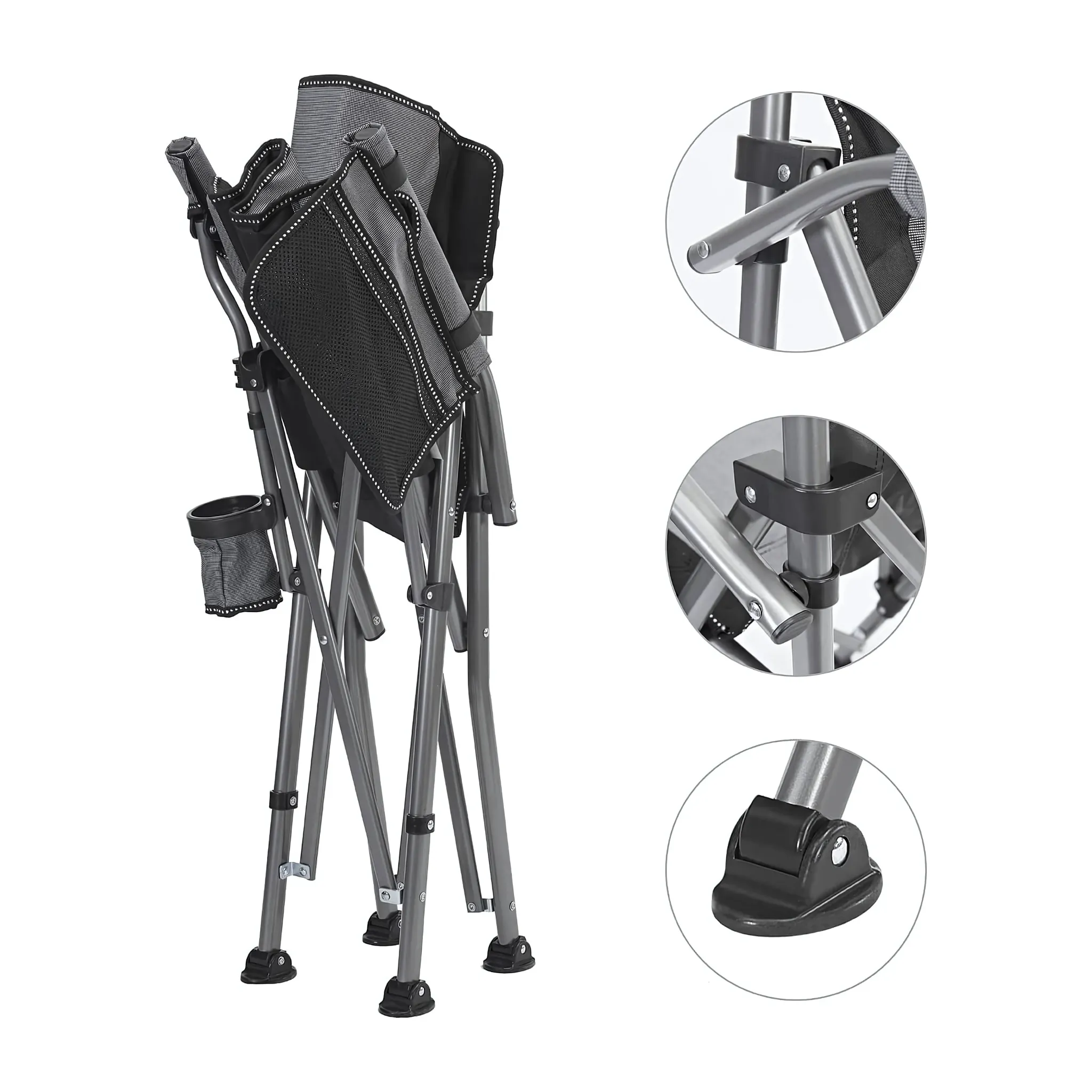 Extra-Large Portable Camping Chair with Canopy Shade Lightweight, Durable, Heavy-Duty Folding Indoor Outdoor Boss Chair