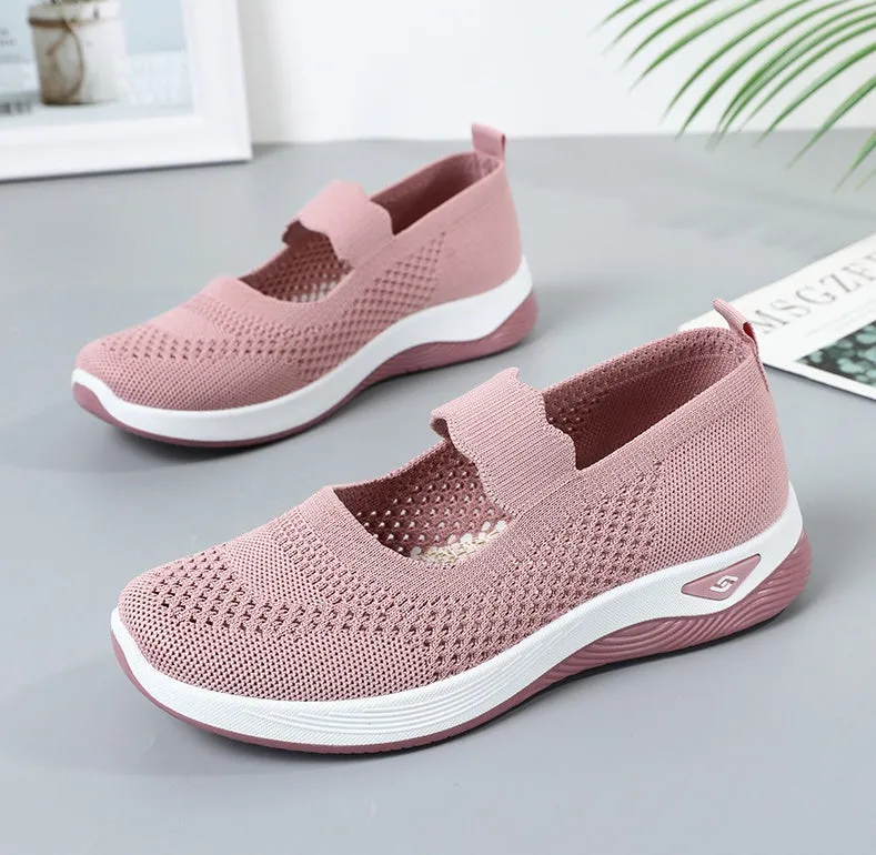 Fashionable Minimalist Women's Sneakers with Solid Circular Pattern Outsole