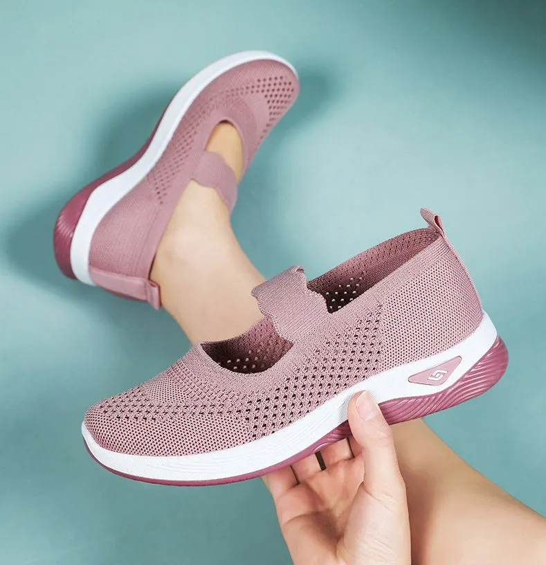 Fashionable Minimalist Women's Sneakers with Solid Circular Pattern Outsole
