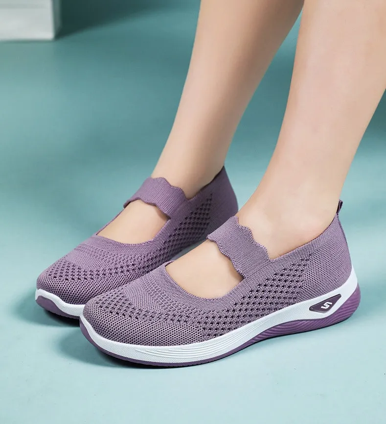 Fashionable Minimalist Women's Sneakers with Solid Circular Pattern Outsole