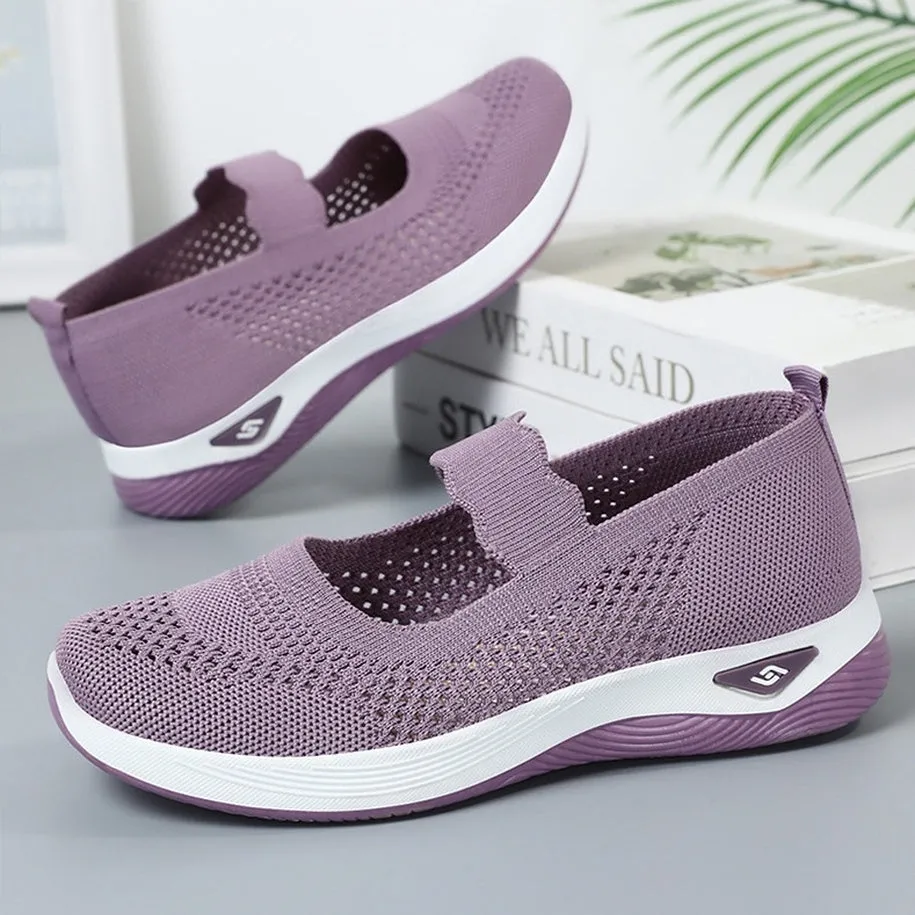 Fashionable Minimalist Women's Sneakers with Solid Circular Pattern Outsole