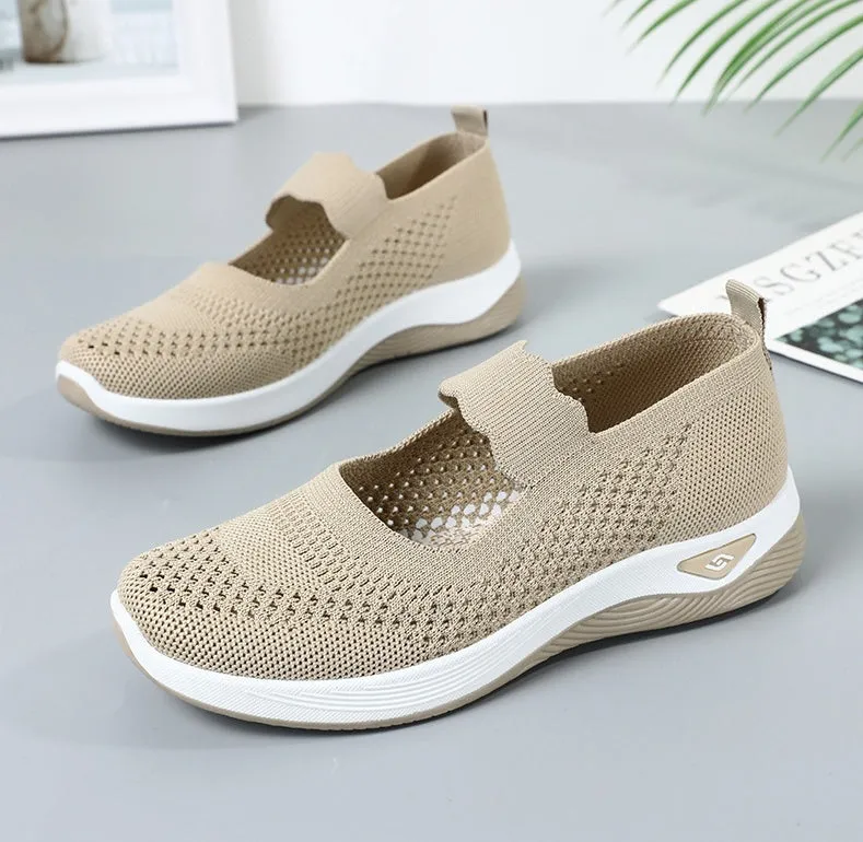 Fashionable Minimalist Women's Sneakers with Solid Circular Pattern Outsole