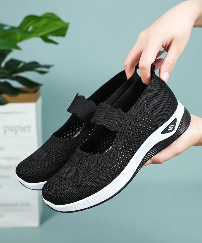 Fashionable Minimalist Women's Sneakers with Solid Circular Pattern Outsole