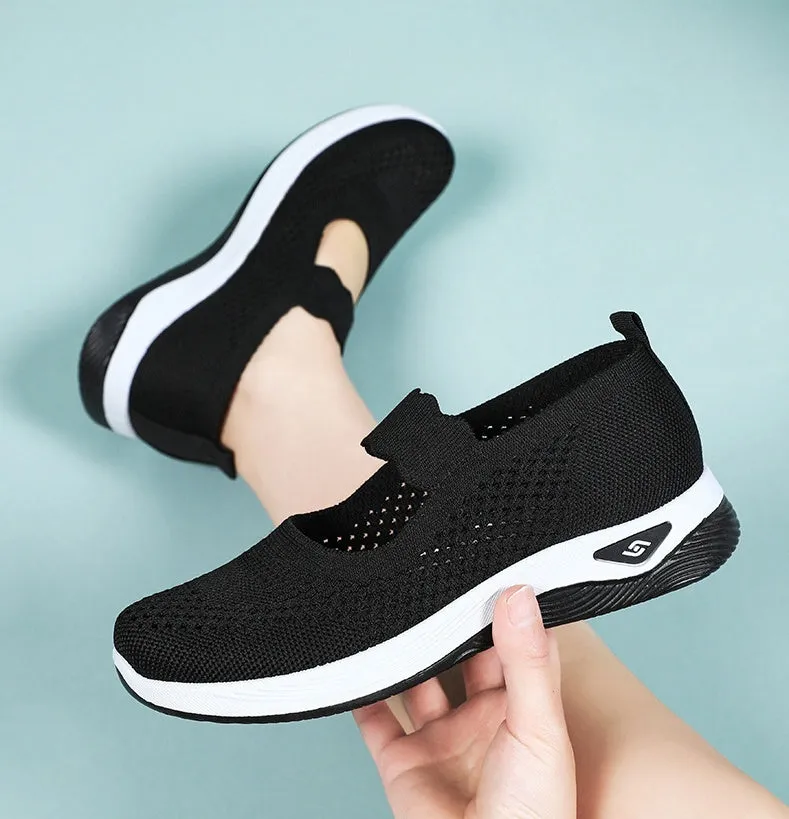 Fashionable Minimalist Women's Sneakers with Solid Circular Pattern Outsole