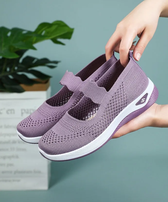 Fashionable Minimalist Women's Sneakers with Solid Circular Pattern Outsole