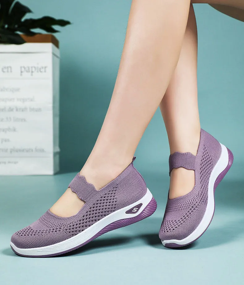 Fashionable Minimalist Women's Sneakers with Solid Circular Pattern Outsole