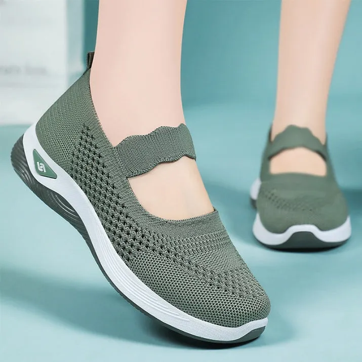 Fashionable Minimalist Women's Sneakers with Solid Circular Pattern Outsole