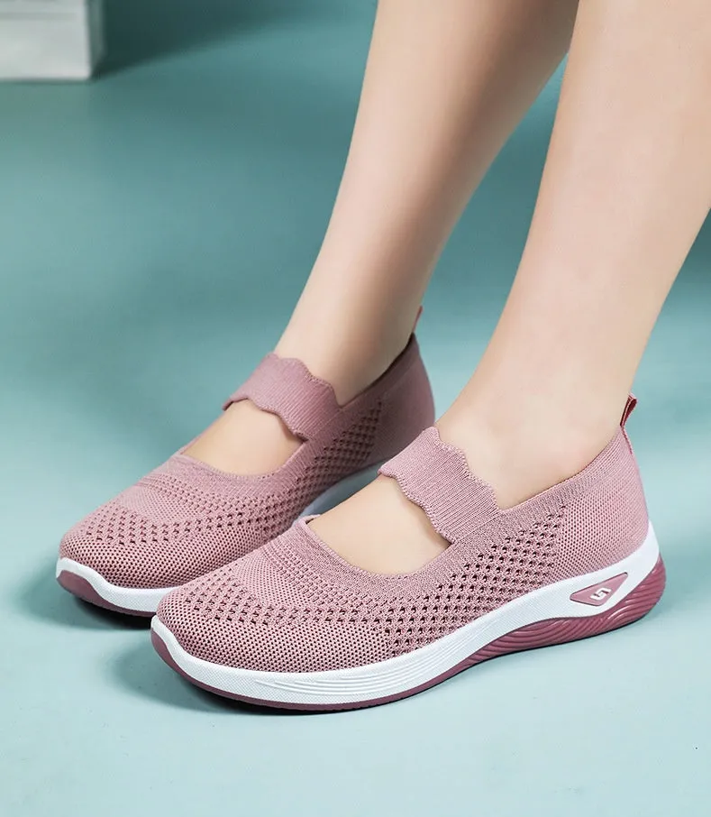 Fashionable Minimalist Women's Sneakers with Solid Circular Pattern Outsole