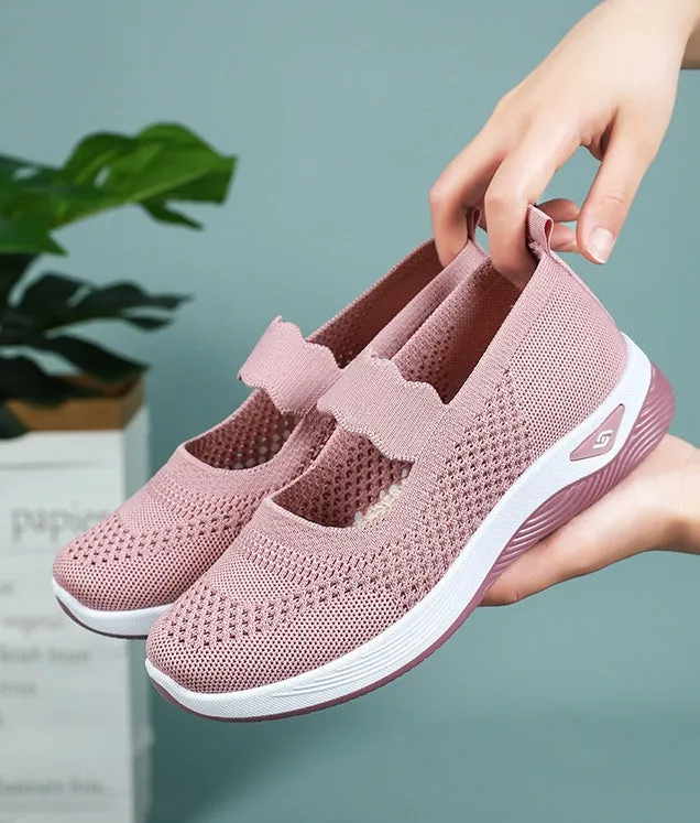 Fashionable Minimalist Women's Sneakers with Solid Circular Pattern Outsole