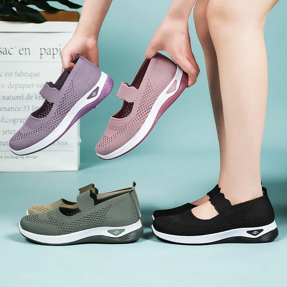 Fashionable Minimalist Women's Sneakers with Solid Circular Pattern Outsole