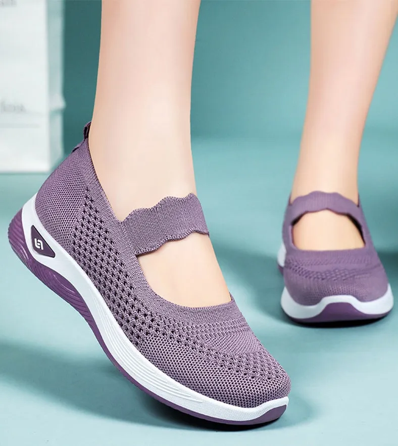 Fashionable Minimalist Women's Sneakers with Solid Circular Pattern Outsole