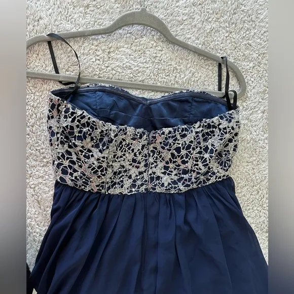 GB Gianni Bini Navy Blue Formal Dress, Small, High-Low Hem, Hoco, prom, formal