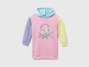 Girls Colorblock Hooded Neck Sweatshirt
