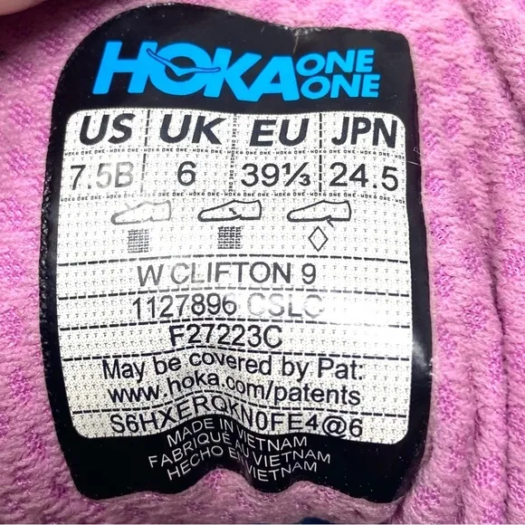 Hoka One One Women's Clifton 9 1132211 CSLC Pink Running Shoes Sneakers Size 7.5