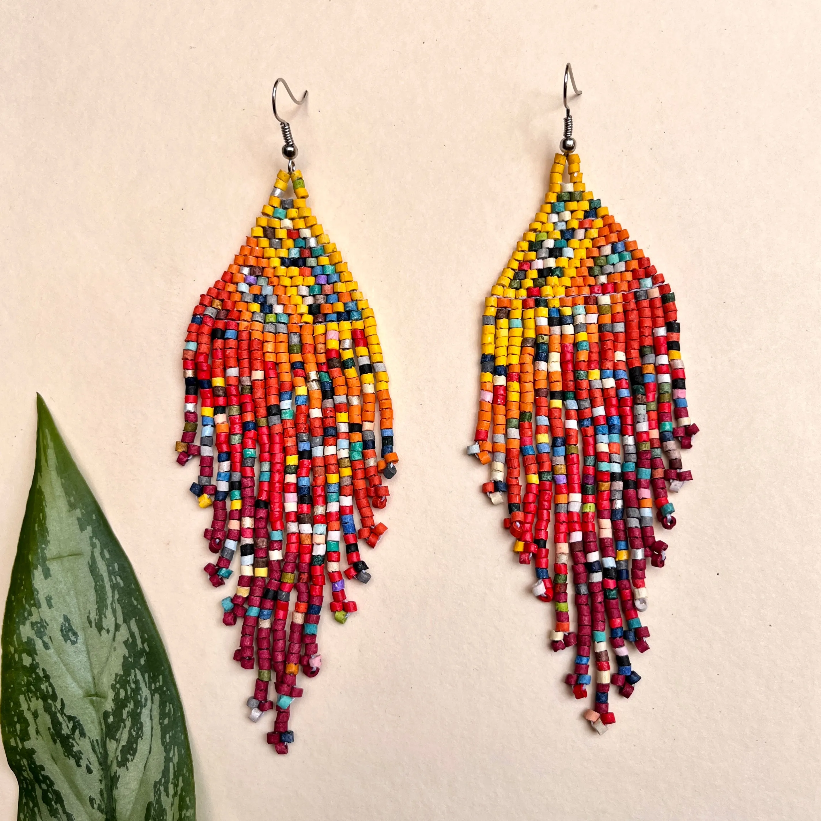 Lightweight Statement Earrings Handmade Ceramic Beads