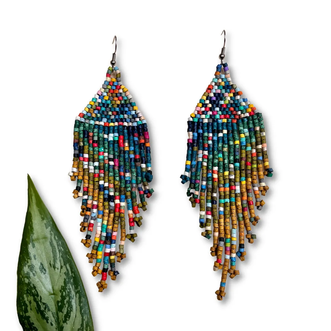 Lightweight Statement Earrings Handmade Ceramic Beads