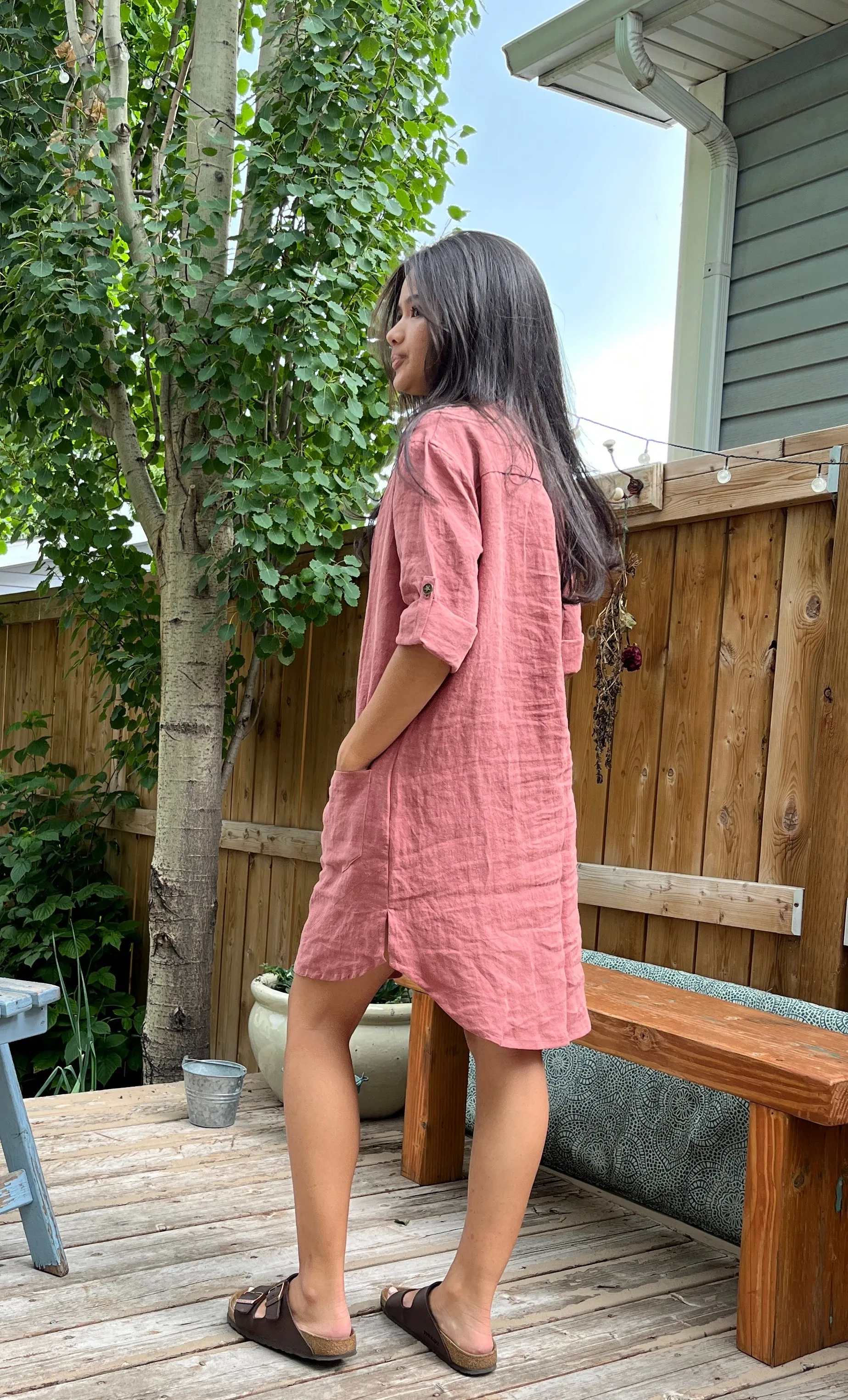 Linen Shirt Dress (Short Version)