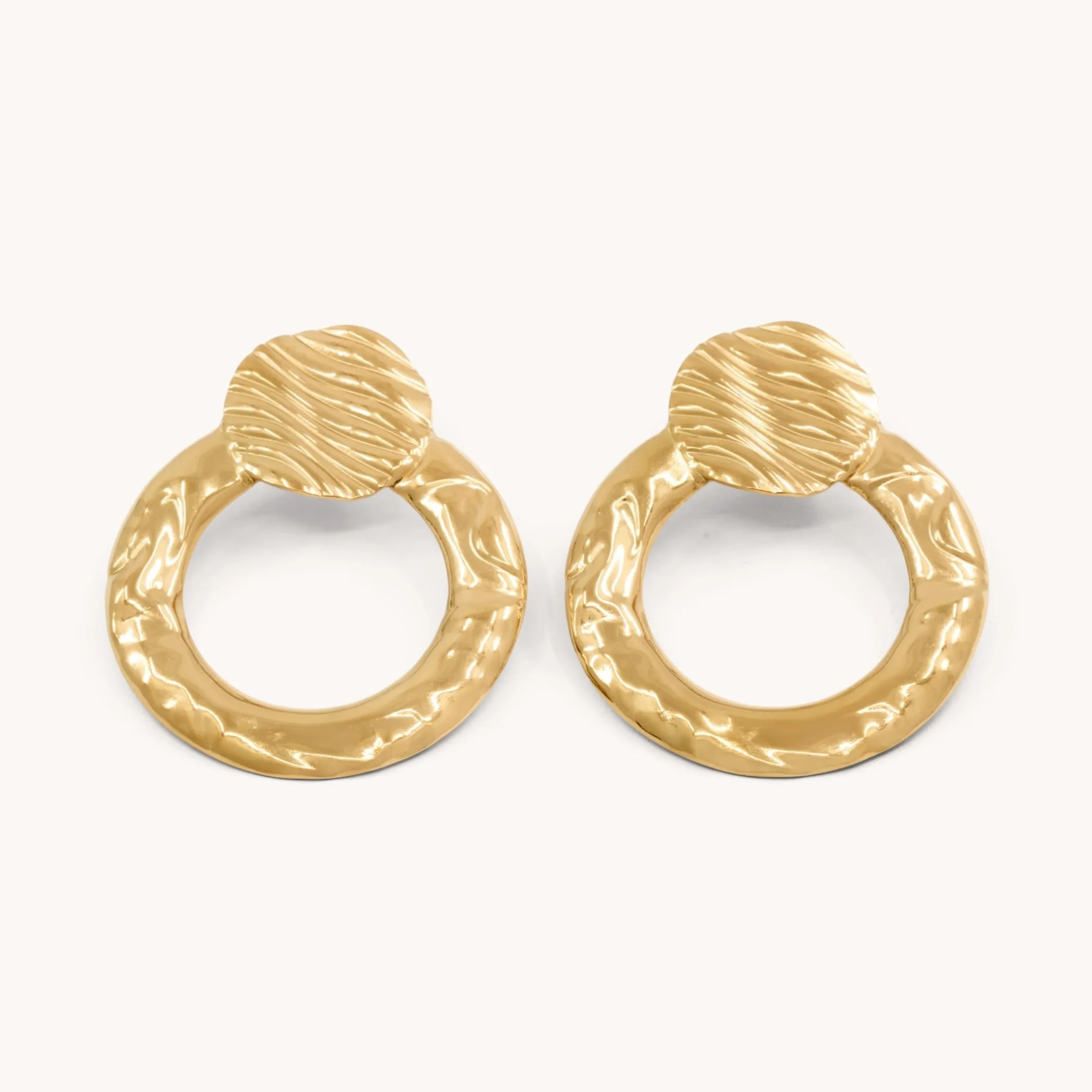 Oversized Circle Studs, Gold
