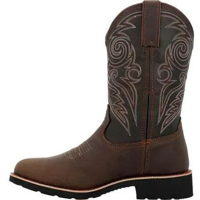Rocky Men's Monocrepe 12" Steel Toe WP Western Boot -Chocolate- RKW0434
