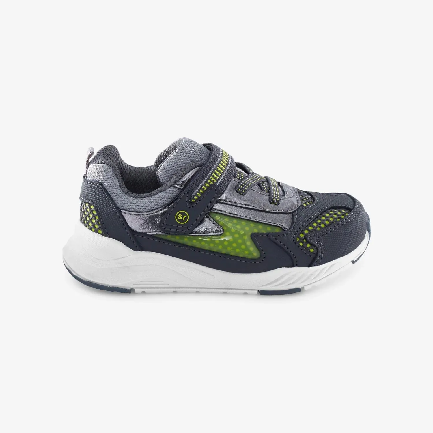 Stride Rite Light-Up Zips Cosmic Sneaker - Grey/Neon